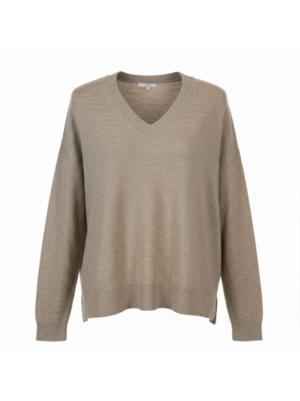 Dreamers by Debut Beige Sweater V Neck Fuzzy Knit Cozy Pullover Medium - Picture 2 of 12